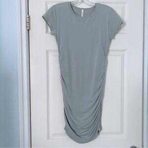 Aritzia Babaton Ruched Mini T-Shirt Dress Light Green Bodycon size S